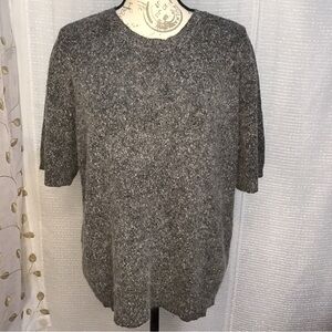 Silk Acrylic Angora Rabbit hair blend Short Sleeve Sweater